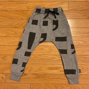 nununu french terry pants 100% cotton.Black & grey.Unisex size 4-5.Like new.